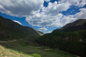 Valley of the Chuya River in the vicinity of the village of Chibit, Altai.