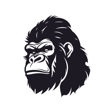 Gorilla logo design isolated on white background. Gorilla mascot cartoon logo modern design. Vector stock