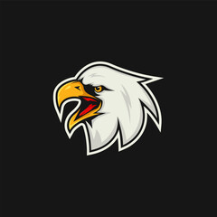 Head eagle mascot logo e-sport vector