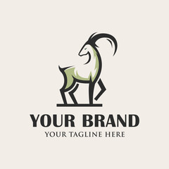 Goat illustration logo design
