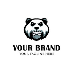 Panda head mascot design vector