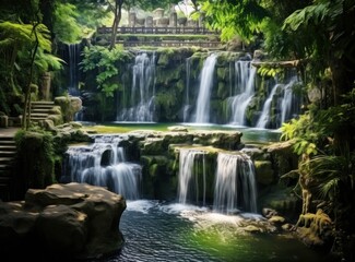 Obraz premium Natural waterfall background