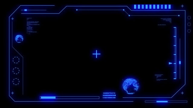 Glow blue video overlay template futuristic cyber and technology concept screen 4K