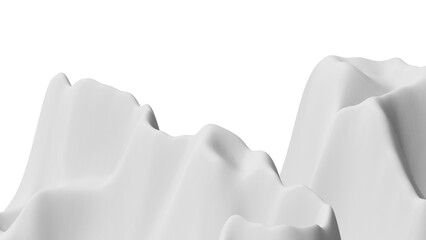 Realistic snow scene in 3d rendering for landscape concept