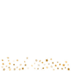 Obraz premium Golden glittering star shaped confetti decorative frame