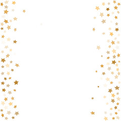 Golden glittering star shaped confetti decorative frame