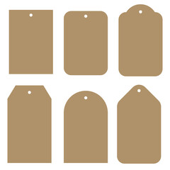 Set of gift tags shapes, templates for cutting, cut file vector