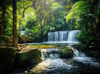 Fototapeta premium Natural waterfall background