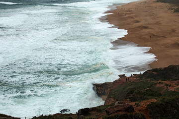 Atlantic coast of Portugal, north beach of Nazaré - 628057769
