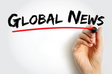Global News text quote, concept background