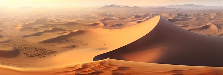 Fototapeta na wymiar Vast desert land photo realistic illustration - Generative AI.