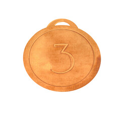 medals, awards in sports competitions, watercolor illustration