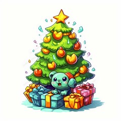 Fototapeta premium Christmas Themed Character Graphics Element created with Generative AI