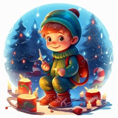 Christmas Themed Character Graphics Element created with Generative AI