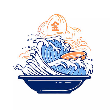 Logo of a sushi restaurant. Generative ai design.