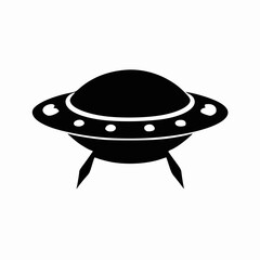 UFO silhouette vector isolated on white