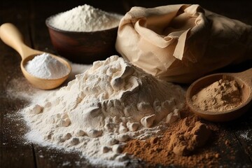 Flour used for making baked goods. Generative AI