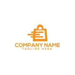 Fast Online shopping or E-commerce logo vector
