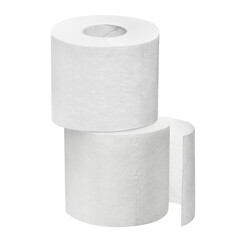 Two rolls of white toilet paper, cut out