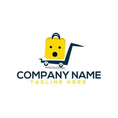 Trolley shape and letter  logo vector
