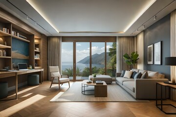 living room interior creative by ai  technology 