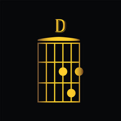 chords guitar icon, vector, template, logo, trendy, collection, flat, design, gold