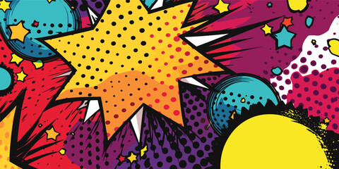 VIntage retro comics boom explosion crash bang cover book design with light and dots. Can be used for decoration or graphics. Graphic Art Vector Illustratiom