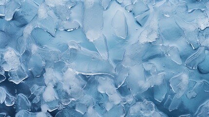 Obraz premium Frozen water in the lake, arctic winter landscape. Generative AI