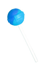 Gradient Vibrant Blue Lollipop Candy Isolated on Transparent Backdrop, PNG File