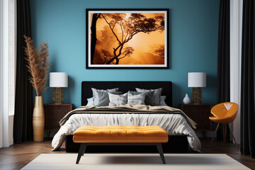 Cozy Living Room: Wicker Armchair & Soft Sofa in Beautiful Brown Colors | Relaxing Décor, Comfortable Space, Serene Ambiance
