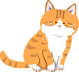 Obraz premium Cute Cartoon Ginger Cat Character