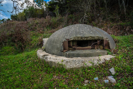 Old military bunker on Cape of Rodon Albania.