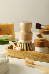 Self care concept, bamboo accessories for self care