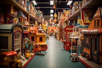 Obraz premium Creative And Imaginative Toy Store, Generative AI