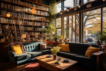 Modern And Well Designed Bookstore, Generative AI