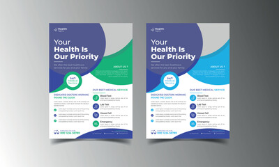 Corporate Business Flyer poster pamphlet brochure cover design layout background, two colors scheme, vector template in A4 size - Vecto