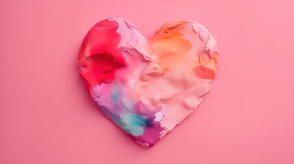 Pink heart on white background,saint valentine's day concept. Generative Ai