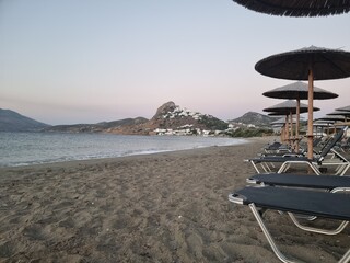 skyros island greece view from molos beach in the morning