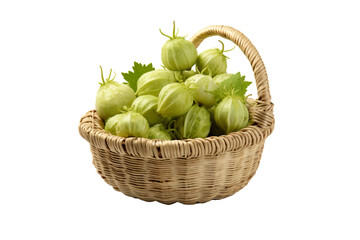 A realistic portrait of Gooseberry in a basket isolated PNG