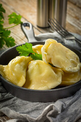 Hand-made dumplings.