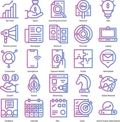 set of marketing icons, seo, analytics, ads, business by Rasamastudio