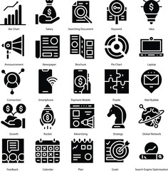 set of marketing icons, seo, analytics, ads, business by Rasamastudio