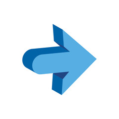 Blue 3D arrow icon