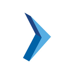 Blue 3D arrow icon