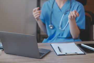 Mental health counselor. Young woman during therapy session talking with a psychologist in the office.