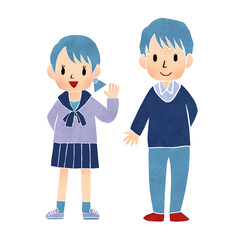 男子学生と女子学生