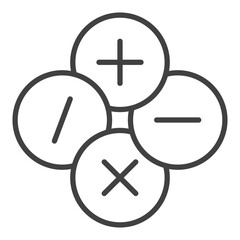 Mathematical Basic Symbols vector Math concept linear minimal icon