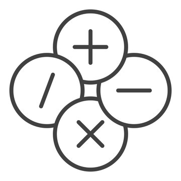 Mathematical Basic Symbols vector Math concept linear minimal icon