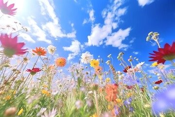 Fototapeta na wymiar Flower Field Landscape