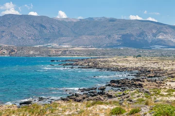 Photo sur Plexiglas  Plage d'Elafonissi, Crète, Grèce Beautiful view of shore, Elafonissi beach, Kissamos, Crete, Greece
